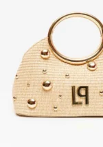 BOLSA DE MÃO EM PALHA COM PEGA DOURADA LANÇA PERFUME - Image 3