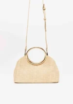 BOLSA DE MÃO EM PALHA COM PEGA DOURADA LANÇA PERFUME - Image 5