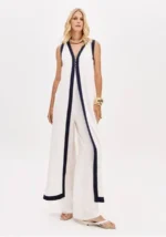 MACACÃO LONGO BRANCO COM COLETE APLICADO LANÇA PERFUME