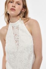 TOP BRANCO EM RENDA COM GOLA ALTA IMPERIAL - Image 3