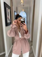 BLAZER ROSA RISCA DE GIZ COM PUNHO FRANZIDO PONTO CHIC - Image 4