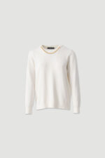 CAMISOLA DE MALHA BRANCA COM CORRENTE DOURADA FERRACHE