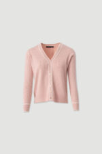 CARDIGAN DE MALHA ROSA CANELADA FERRACHE