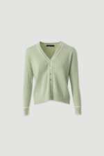 CARDIGAN DE MALHA VERDE CANELADA FERRACHE