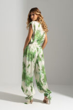 CALÇA VERDE ESTAMPADA FLUIDA COM DETALHE DE ATAR FERRACHE - Image 5