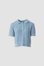 POLO DE MALHA AZUL TEXTURADO FERRACHE