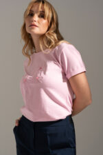 T-SHIRT COM BORDADO FLORAL ROSA FERRACHE - Image 2