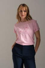 T-SHIRT COM BORDADO FLORAL ROSA FERRACHE - Image 3
