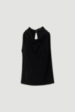 BLUSA PRETA DRAPEADA FERRACHE