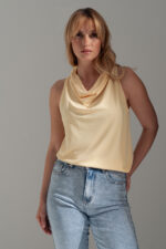 BLUSA AMARELA DRAPEADA FERRACHE