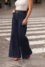 CALÇA GANGA ESCURA WIDE LEG COM CINTO MISS YOU - Image 2