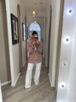 BLAZER ROSA RISCA DE GIZ COM PUNHO FRANZIDO PONTO CHIC - Image 2