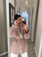 BLAZER ROSA RISCA DE GIZ COM PUNHO FRANZIDO PONTO CHIC - Image 3