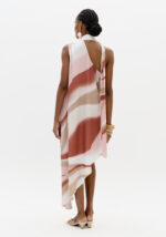 VESTIDO ROSA E CAMEL ACETINADO FLUIDO LANÇA PERFUME - Image 4