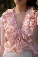 BLUSA ROSA COM FOLHOS E MANGA FLUIDA PONTO CHIC - Image 5