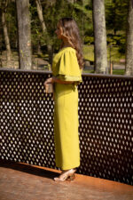 VESTIDO MIDI VERDE OLIVA COM NÓ FRONTAL PONTO CHIC - Image 4