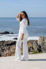CONJUNTO BRANCO TEXTURADO COM BLAZER E CALÇA PONTO CHIC - Image 5