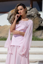 VESTIDO COMPRIDO ROSA COM PARTE SUPERIOR ESTRUTURADA PONTO CHIC - Image 5