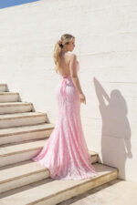 VESTIDO COMPRIDO ROSA RENDADO PONTO CHIC - Image 4