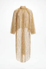 TÚNICA CAMEL SEMITRANSPARENTE EM RENDA SAHOCO - Image 3