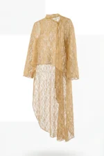 TÚNICA CAMEL SEMITRANSPARENTE EM RENDA SAHOCO - Image 4