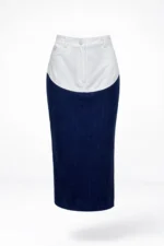 SAIA BICOLOR AZUL COM CINTO TRANÇADO SAHOCO - Image 2