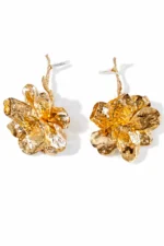 BRINCOS FLOR DOURADA TEXTURIZADA SAHOCO - Image 2