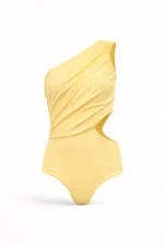 BODY AMARELO DRAPEADO COM ABERTURA LATERAL SAHOCO