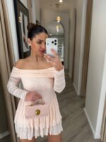 VESTIDO ROSA CLARO EM RENDA PONTO CHIC - Image 2