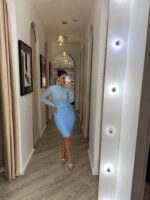 VESTIDO AZUL COM APLICAÇÕES BRILHANTES PONTO CHIC - Image 5