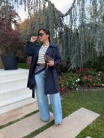 GABARDINE MIDI AZUL MARINHO COM CINTO FERRACHE