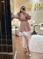 SAIA BRANCA COM RENDA PONTO CHIC