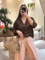 CAMISA ACETINADA CASTANHA DIXIE - Image 3