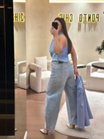 CALÇA DE GANGA AZUL CLARO COM RECORTES FERRACHE - Image 2