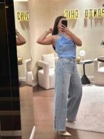 CALÇA DE GANGA AZUL CLARO COM RECORTES FERRACHE