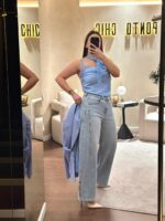 CALÇA DE GANGA AZUL CLARO COM RECORTES FERRACHE - Image 3