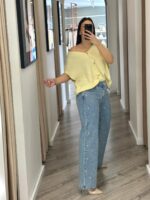 CALÇA DE GANGA COM APLICAÇÕES EM CORAÇÃO PONTO CHIC - Image 4