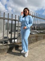 CONJUNTO AZUL CLARO COM SWEAT COM CAPUZ E CALÇA PONTO CHIC