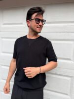 T SHIRT PRETA TEXTURADA ICEBERG MEN