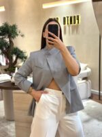 BLAZER CINZA DE CORTE ELEGANTE PONTO CHIC - Image 3