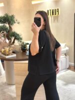 CONJUNTO PRETO EM MALHA COM SWEATSHIRT E CALÇA PONTO CHIC - Image 4