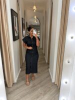 VESTIDO CAMISEIRO EM GANGA ESCURA COM FRANZIDO MISS YOU - Image 2