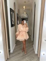 VESTIDO ROSA BEBÉ FLUIDO COM MANGA BALONADA IMPERIAL - Image 5