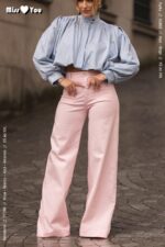 CALÇA ROSA WIDE LEG COM DETALHE JOIA MISS YOU - Image 2