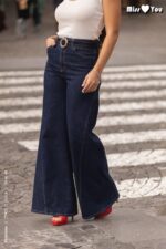 CALÇA GANGA ESCURA WIDE LEG COM CINTO MISS YOU - Image 2