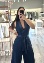 COLETE AZUL MARINHO COM CINTO IMPERIAL