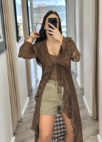 CALÇÃO DE GANGA TAUPE COM DETALHES DOURADOS PONTO CHIC