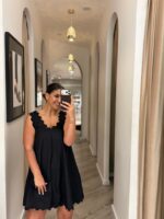 VESTIDO PRETO COM ALÇAS ONDULADAS DIXIE