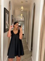 VESTIDO PRETO COM ALÇAS ONDULADAS DIXIE - Image 2