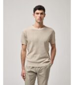CAMISOLA DE MALHA BEGE TEXTURADA GIANNI LUPO